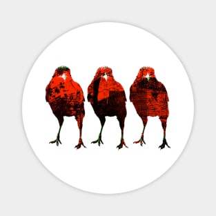 Three Red Birds Magnet